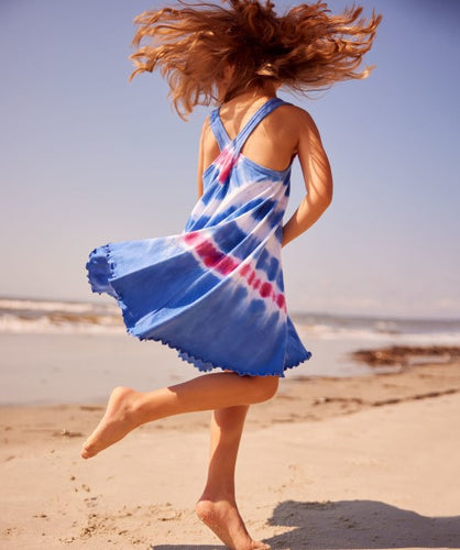 Summer Wave Trapeze Dress Amparo Blue