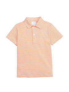 Short Sleeve Polo- Orange Stripe