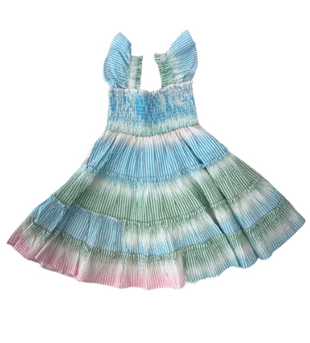 Twirl Dress- Ombre Seersucker Stripe