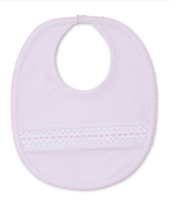 Pink Hand Smocked Bib