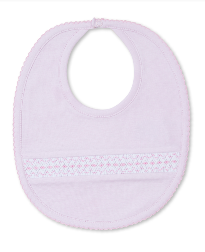 Pink Hand Smocked Bib