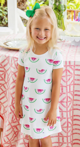 Short Sleeve Watermelon Weather Polly Play Dress