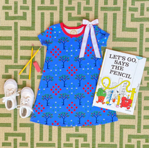 Polly Play Dress Short Sleeve Higgins Family Farm with Richmond Red