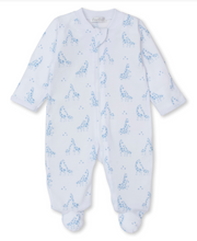 Load image into Gallery viewer, Light Blue Giraffe Glee Zipper Footie