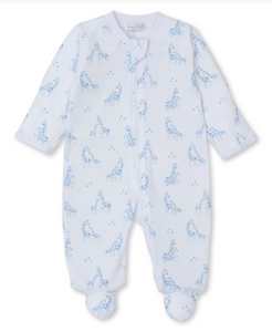 Light Blue Giraffe Glee Zipper Footie