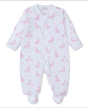 Load image into Gallery viewer, Pink Giraffe Glee Zipper Footie