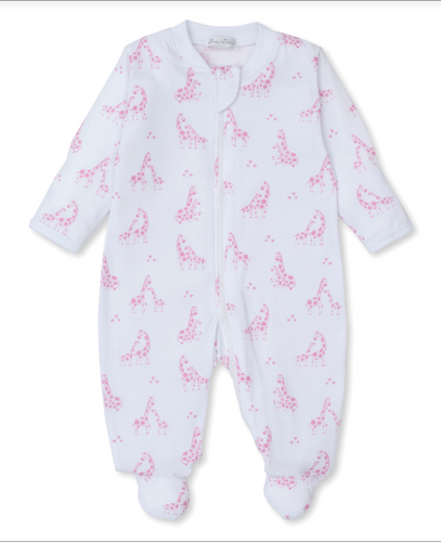 Pink Giraffe Glee Zipper Footie