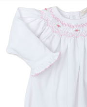 Load image into Gallery viewer, Pink &amp; White CLB Fall 24 Hand Smocked Sack Gown