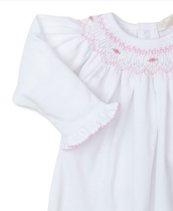 Pink & White CLB Fall 24 Hand Smocked Sack Gown