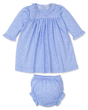 Load image into Gallery viewer, Light Blue Fall Flower Patch Smocked Dress Set