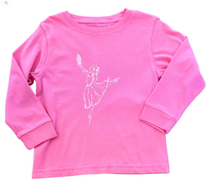 Long Sleeve Pink Nutcracker Ballerina T-Shirt