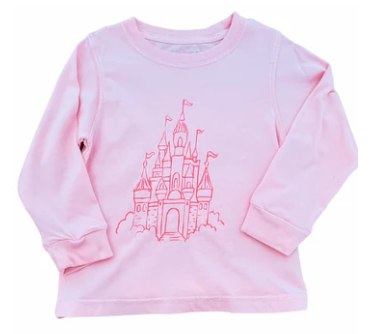 Long Sleeve Light Pink Castle T-Shirt