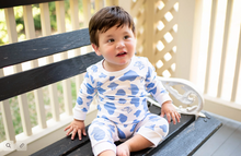 Load image into Gallery viewer, Boys Long Sleeve Playtime Romper - Dark lue Dog Silhouettes