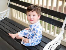 Load image into Gallery viewer, Boys Long Sleeve Playtime Romper - Dark lue Dog Silhouettes