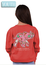 Load image into Gallery viewer, Long Sleeve Red T-Shirt with Cookie Elephant