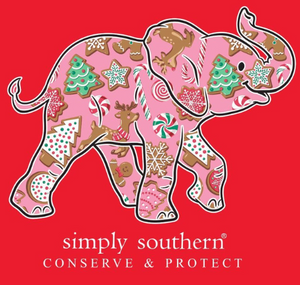 Long Sleeve Red T-Shirt with Cookie Elephant