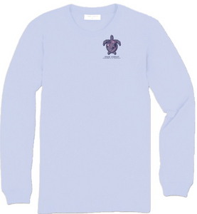 Long Sleeve Carolina Blue T-Shirt with Turtle