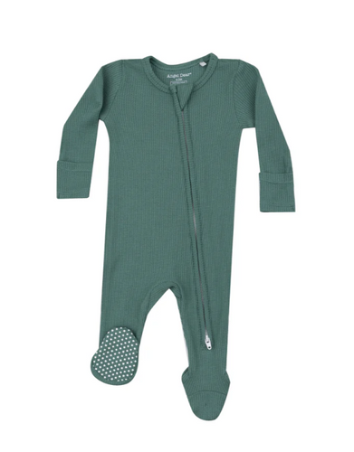 Frosty Spruce Zipper Footie