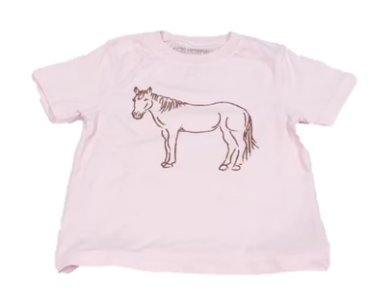 Short Sleeve Light Pink Horse T-Shirt