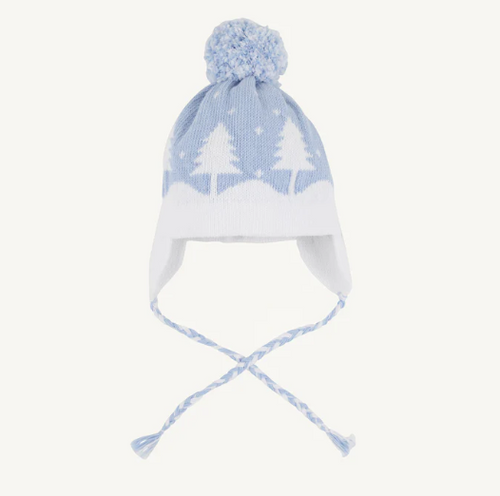 Parrish Pom Pom Hat- Beale Stree Blue/ Worth Ave White/ Trees