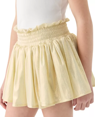 Gold Plisse Shine Skort