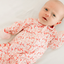 Load image into Gallery viewer, Candy Cane Lane Printed Ruffle Zipper Footie