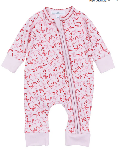 Candy Cane Lane Printed Zipper Playsuit