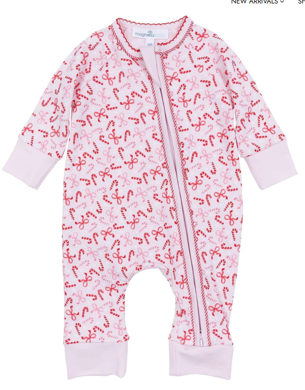 Candy Cane Lane Printed Zipper Playsuit
