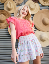 Load image into Gallery viewer, Scottie Blue Floral Block Print Skirt