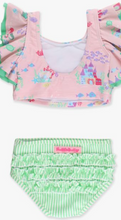 Load image into Gallery viewer, Atlantis Mermaids Butterfly Tankini 2-Piece Swimsuit, with Signature Rear Ruffles