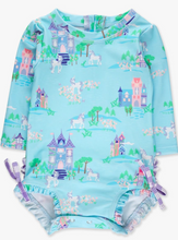 Load image into Gallery viewer, Novelty Long Sleeve One Piece Rash Guard Swim Suit with Ruffles