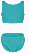 Load image into Gallery viewer, Girls' Crinkle Texture Blue Radiance Bikini Set