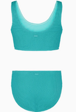 Load image into Gallery viewer, Girls' Crinkle Texture Blue Radiance Bikini Set