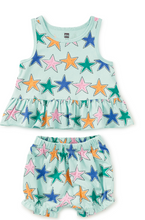Load image into Gallery viewer, Starfish Tank Ruffle Baby Set