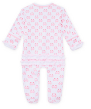 Load image into Gallery viewer, Little Crawlers Print Ruffle Zip Footie - Pink