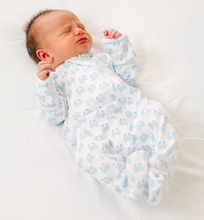 Load image into Gallery viewer, Little Crawlers Print Zip Footie - Light Blue