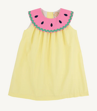 Load image into Gallery viewer, Sleeveless Tabitha's Teacher's Pet Dress-Lake Worth Yellow with Watermelon