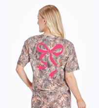 Load image into Gallery viewer, Women's Camo with Pink Bow T-Shirt