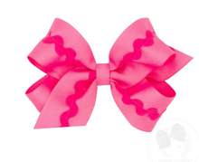 Load image into Gallery viewer, Medium Grosgrain Hair Bow with Ric-Rac Trim