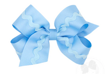 Load image into Gallery viewer, Medium Grosgrain Hair Bow with Ric-Rac Trim