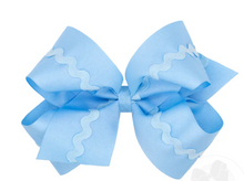 Load image into Gallery viewer, King Grosgrain Hair Bow with Ric-Rac Trim