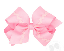 Load image into Gallery viewer, King Grosgrain Hair Bow with Ric-Rac Trim