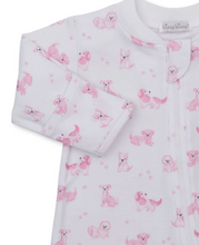 Load image into Gallery viewer, Pink Puppy Paws Zipper Footie