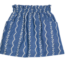 Load image into Gallery viewer, Portofino Skirt - Chamonix Chambray Embroidery