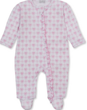 Load image into Gallery viewer, Pink Windowpane Bows Zip Footie