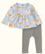 Load image into Gallery viewer, Cutie Corgis Peplum Two Piece Baby Set