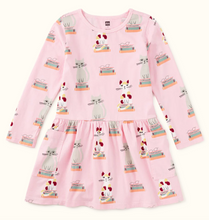 Load image into Gallery viewer, Bookshop Cat Long Sleeve Pocket Dress