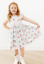 Load image into Gallery viewer, Birthday Cakes Flutter Sleeve Twirl Dress