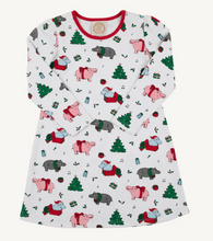 Load image into Gallery viewer, Long Sleeve Penny's Play Dress- I Want a Hippopotamus with Richmond Red