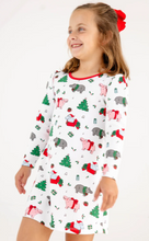 Load image into Gallery viewer, Long Sleeve Penny's Play Dress- I Want a Hippopotamus with Richmond Red